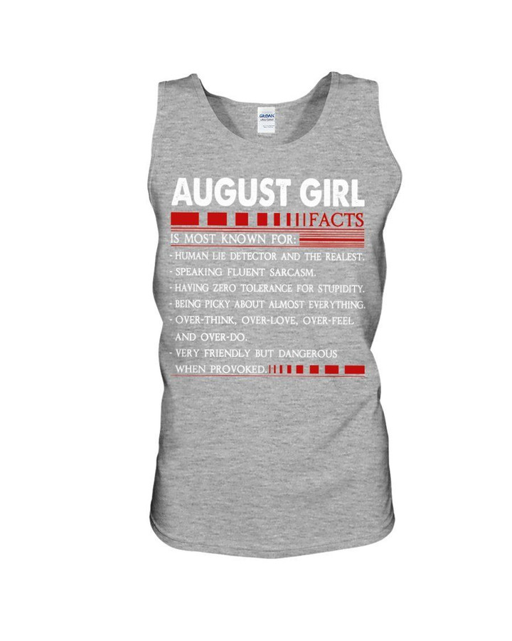 August Girl Facts Birthday Gift For Girls Unisex Tank Top