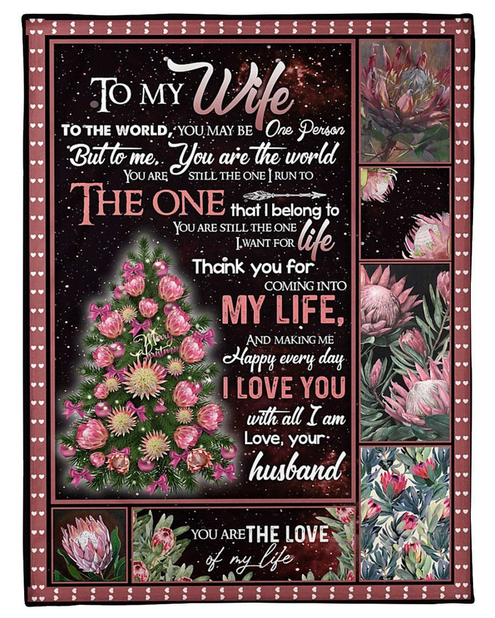 Protea Garden Love You With All I Am Gift For Wife Sherpa Fleece Blanket