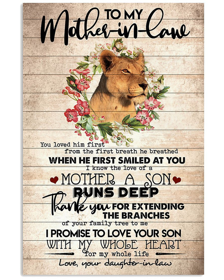 Lioness Gift For Mother In Law Thank You For Extending The Branches Of Your Family Tree To Us Vertical Poster
