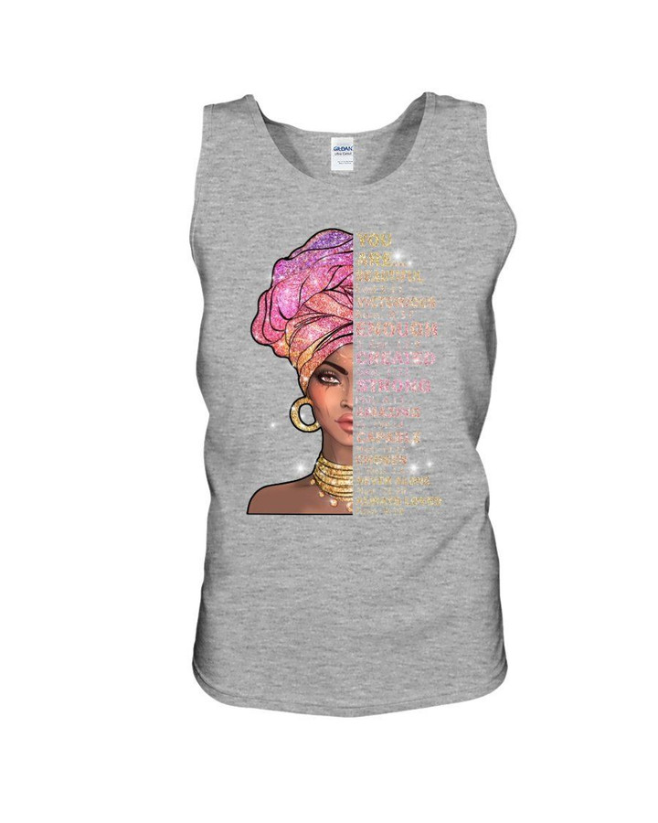 Black Woman You Are Beautiful Enough Never Alone Unisex Tank Top