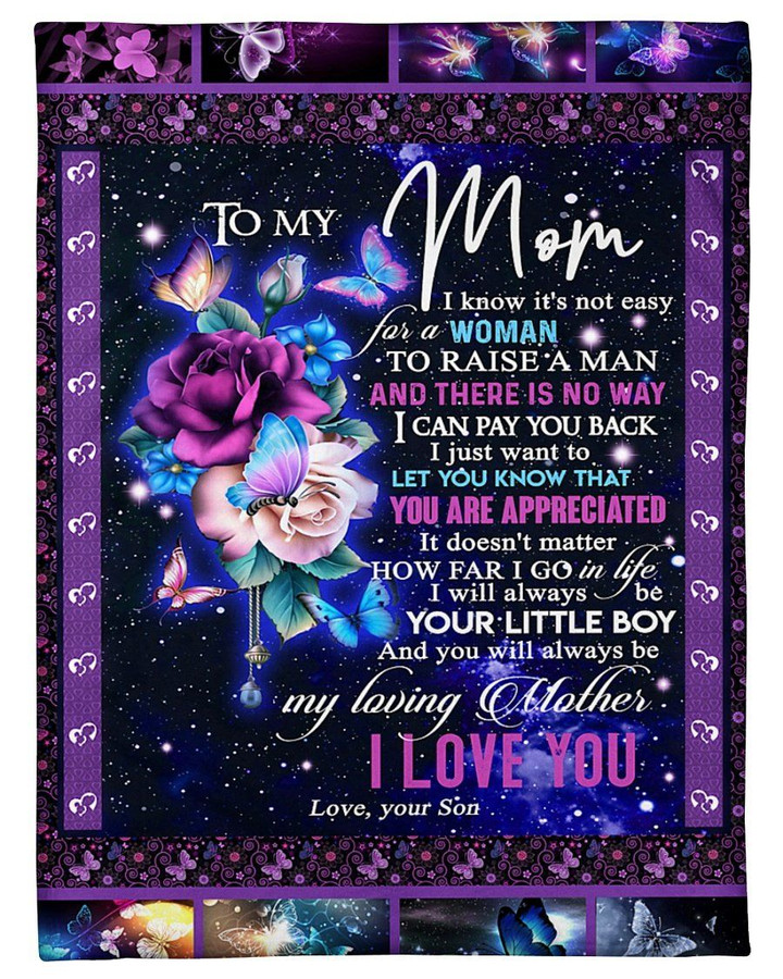 Son Gift For Mom You Will Always Be My Loving Mother Sherpa Fleece Blanket