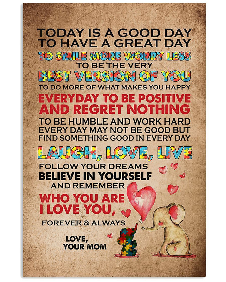 Remember Who You Are Autism Awareness Elephants Mom Gift For Child Vertical Poster