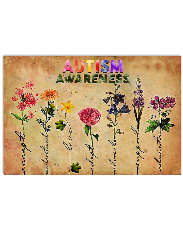 Autism Awareness Accept Gift For Autism People Horizontal Poster
