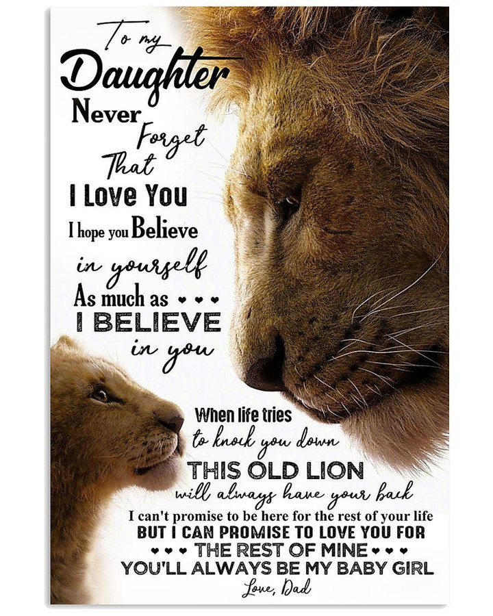 Always Be My Baby Girl Lion Dad Gift For Daughter Vertical Poster