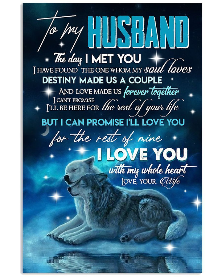 Wolf Couple Winter Love You With All My Heart Gift For Husband Vertical Poster