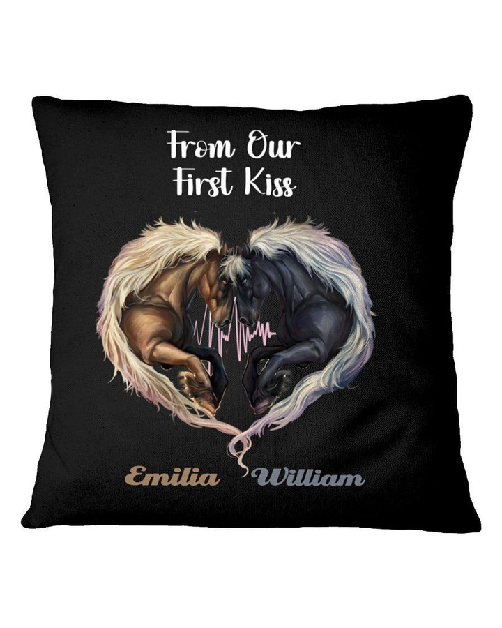 Horses From Our First Kiss Custom Name Gift For Girlfriend Pillow Cover