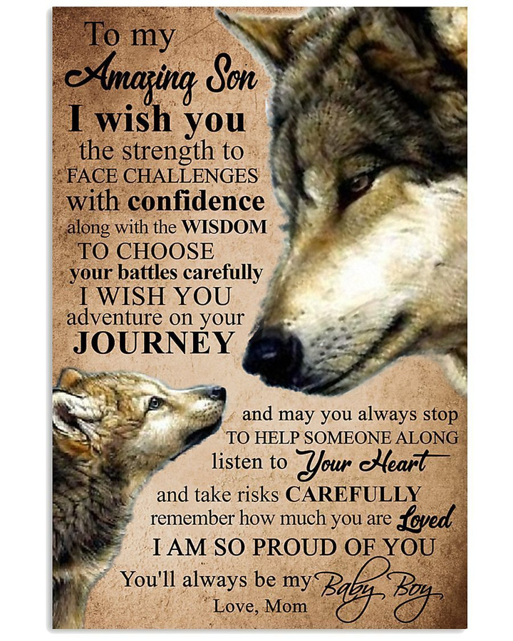 Choose Your Battles Carefully Wolf Mom Gift For Son Vertical Poster