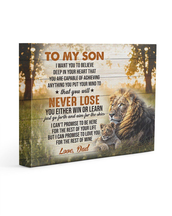 Into The Wild Lion Either Win Or Learn Dad Gift For Son Matte Canvas