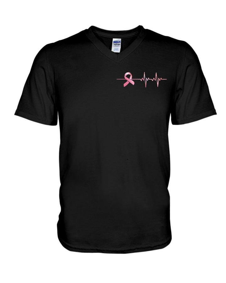 Lovely Phone Case Heartbeat Design - Breast Cancer Awareness Gift Guys V-neck