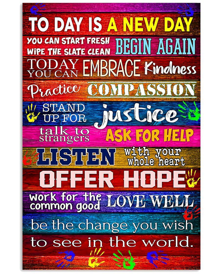 Gift For Social Worker To Day Is A New Day Vertical Poster