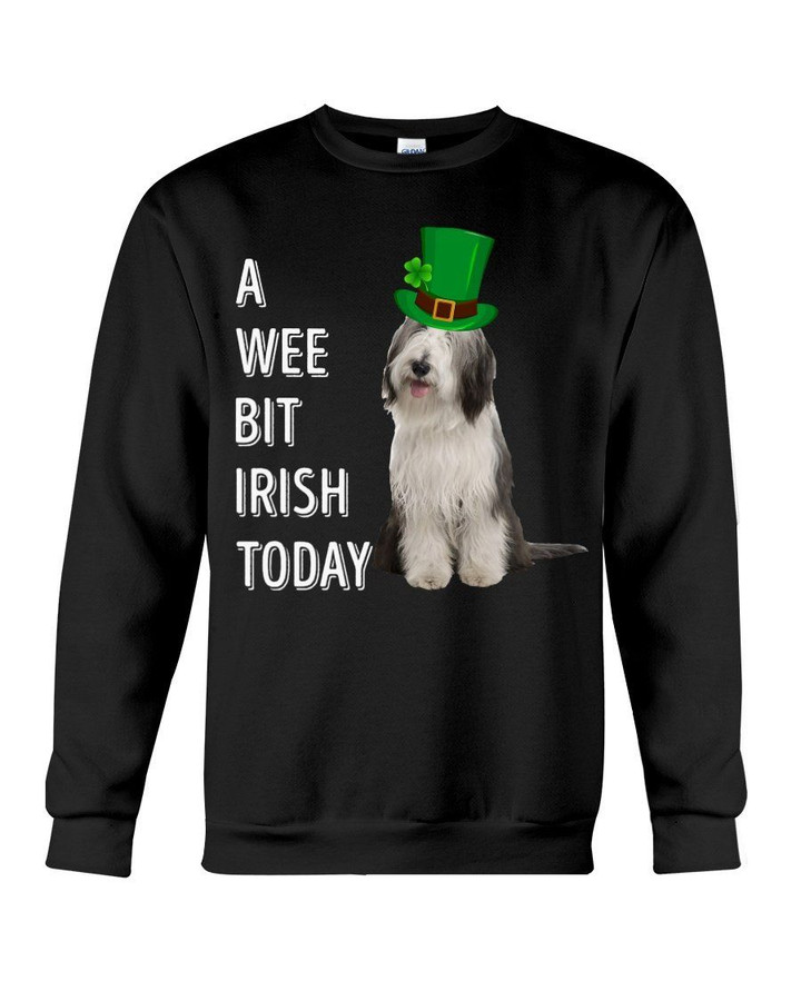 Bearded Collie Irish Today Green St. Patrick's Day Printed Sweatshirt