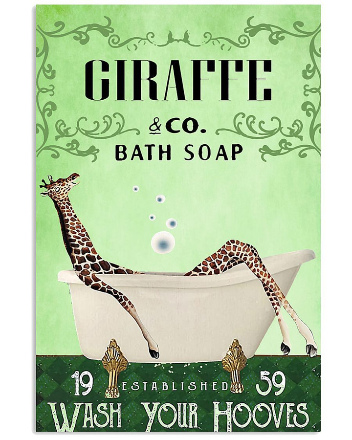 Giraffe Co Bath Soap Wash You Hooves Gift For Giraffe Lovers Vertical Poster
