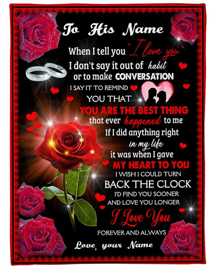 Red Rose Silver Rings You Are The Best Thing Custom Name Gift For Husband Sherpa Fleece Blanket