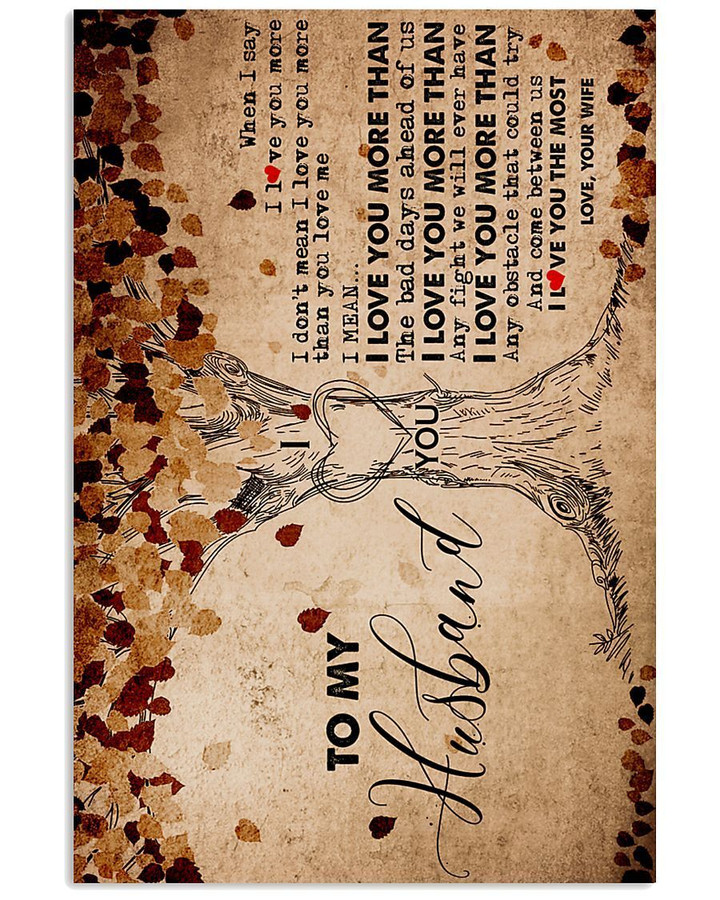 Autumn Tree Love You More Than Any Obstacle Gift For Husband Vertical Poster