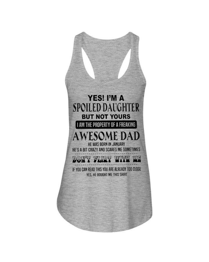 I Am The Property Of Freaking Awesome Dad Who Was Born In January Ladies Flowy Tank