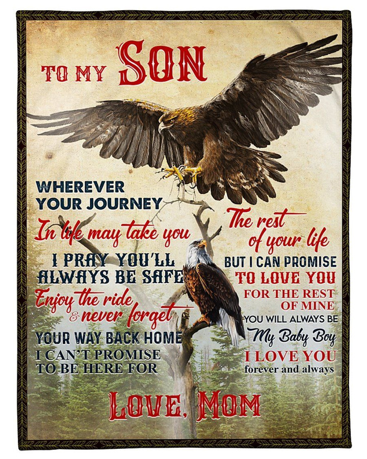 Flying Eagle The Rest Of Mine Mom Gift For Son Sherpa Fleece Blanket