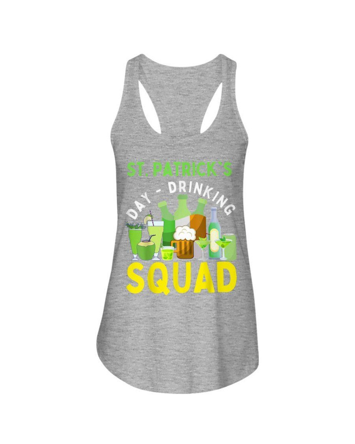 Happy St. Patrick's Day Drinking Squad 2021 Irish Shamrock Ladies Flowy Tank