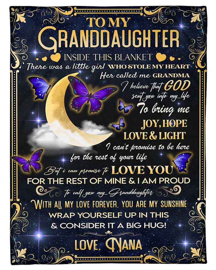 Nana Gift For Granddaughter Love And Light Sherpa Fleece Blanket