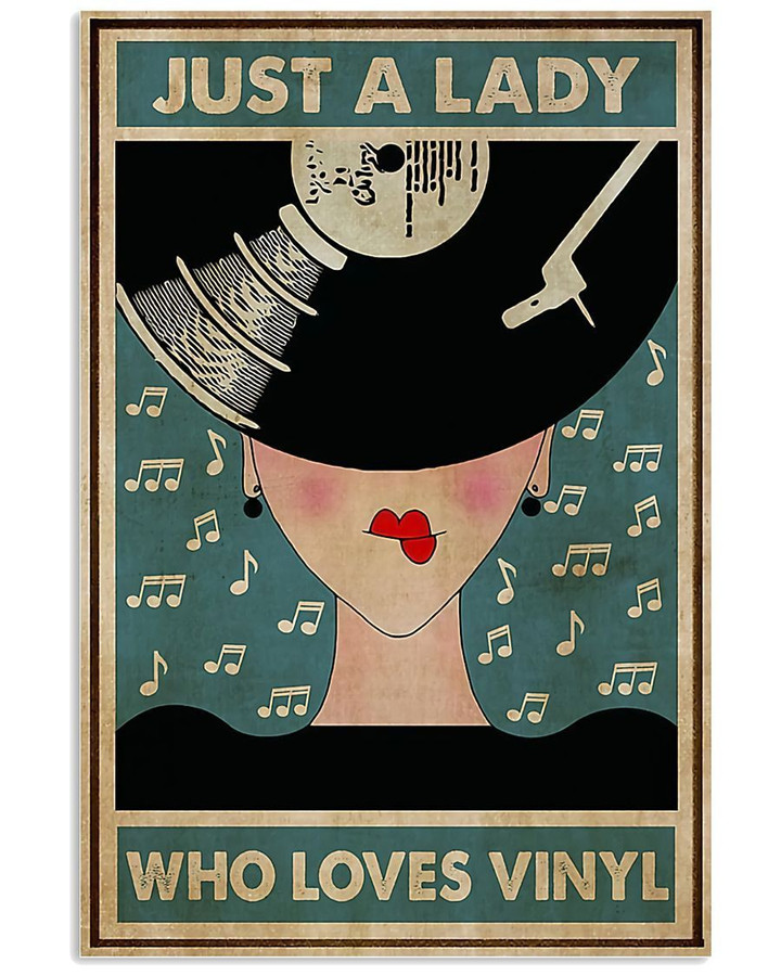 Just A Lady Who Loves Vinyl Gift For Vinyl Lovers Vertical Poster