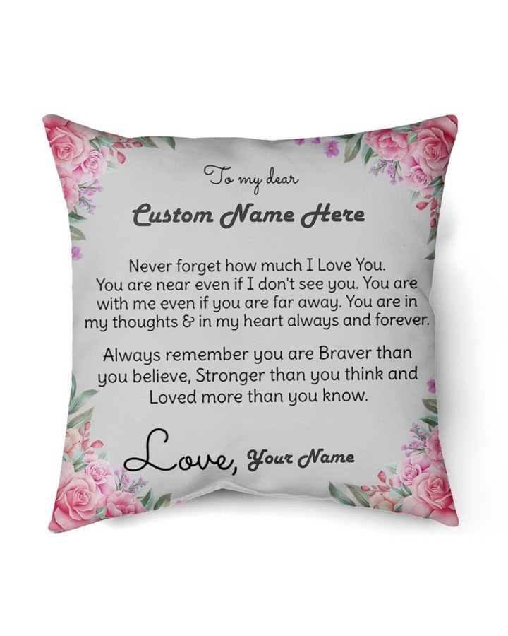 Custom Name Gift For Family Even If You Are Far Away Pillow Cover