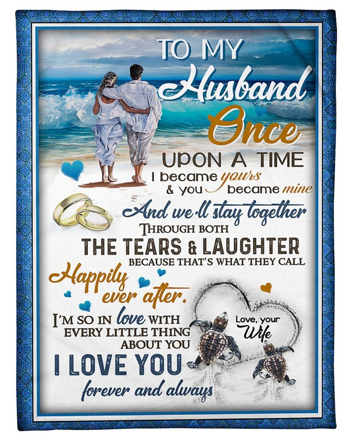 On The Beach The Tears And Laughter Gift For Husband Sherpa Fleece Blanket