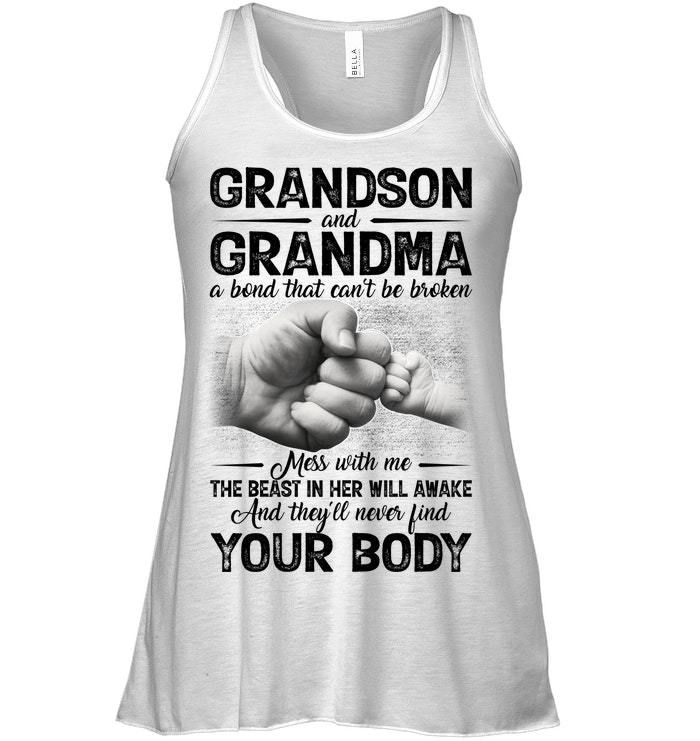 Can't Be Broken Grandma And Grandson Ladies Flowy Tank