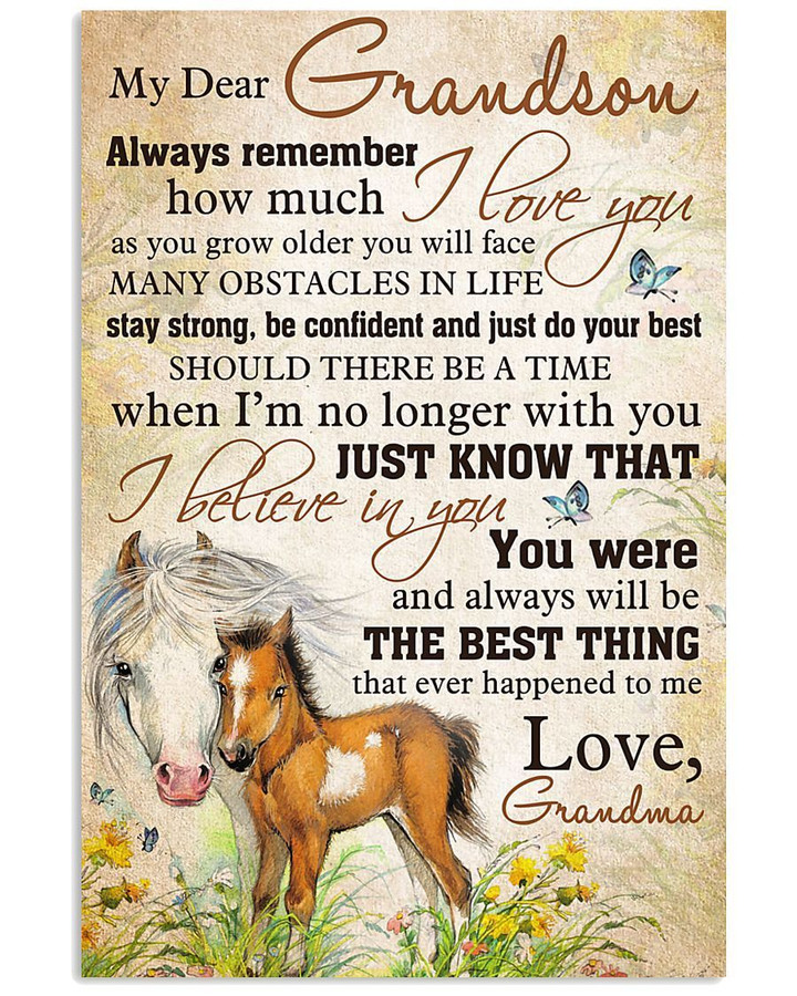 Horse Grandma Gift For Grandson Always Be The Best Thing Vertical Poster