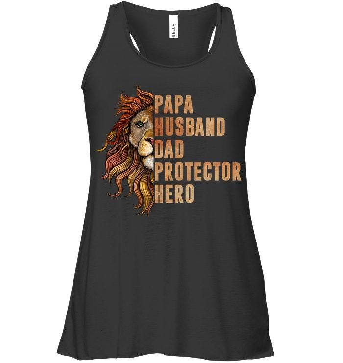 Gift For Papa Husband Dad Protector Hero Ladies Flowy Tank