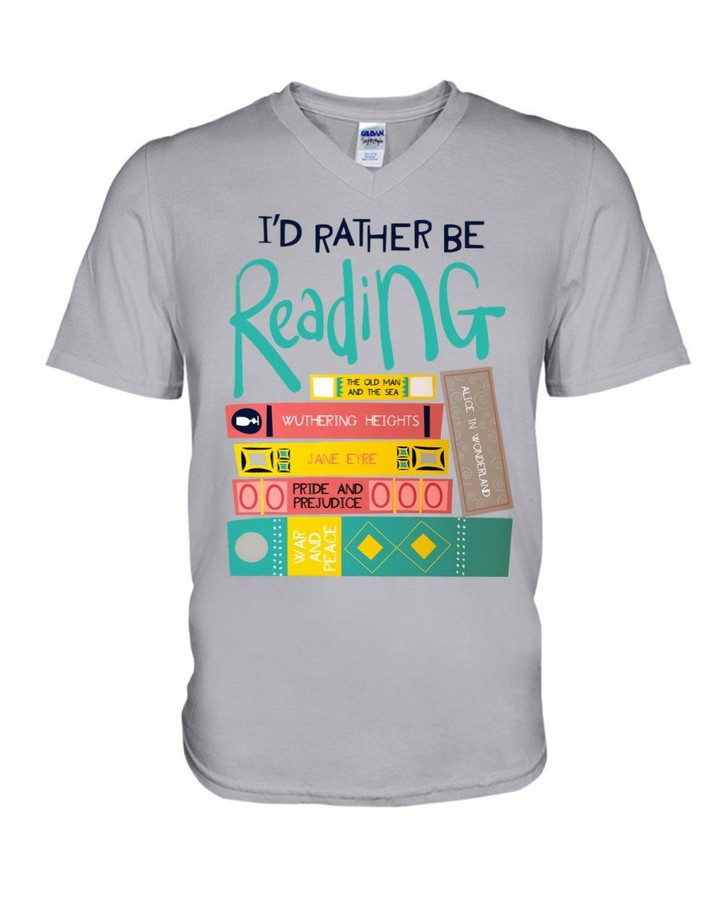Meaningful Gift For Librarian I'd Rather Be Reading Guys V-neck