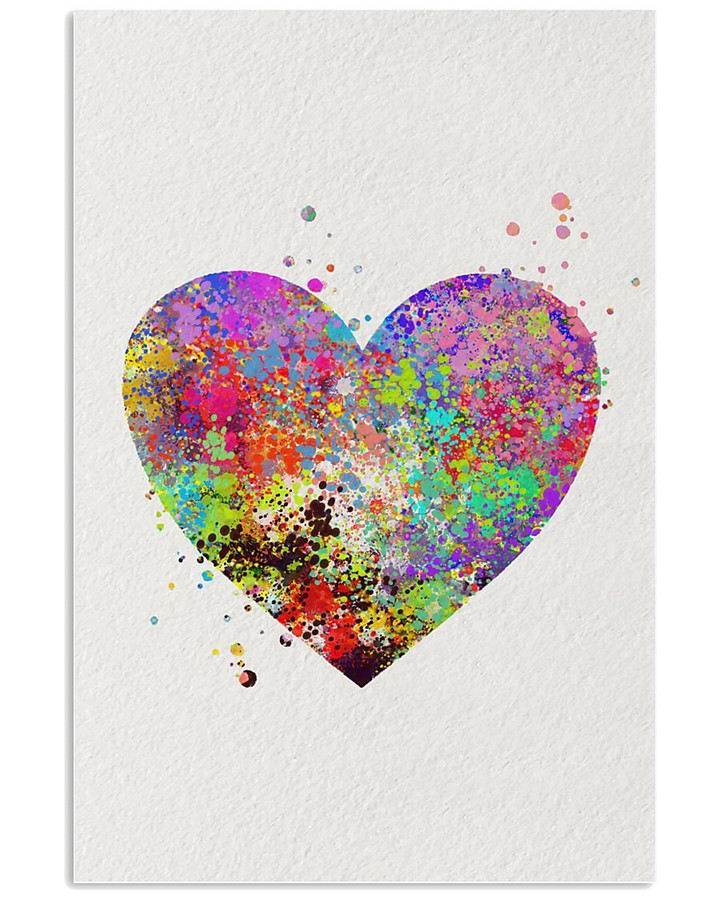 Colorful Heart Shaped Meaningful Gift For Lover Vertical Poster