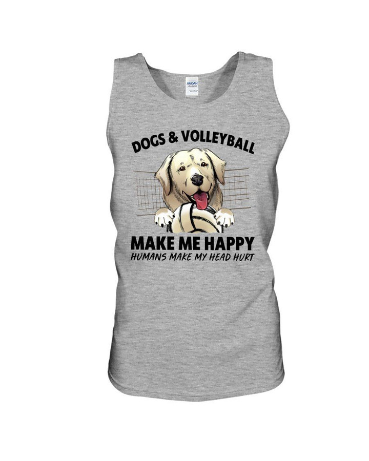 Dogs And Volleyball Make Me Happy Unisex Tank Top