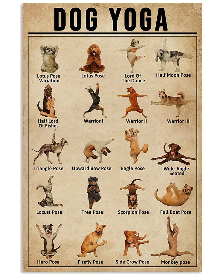 Funny Dog Yoga Poses Gift For Dog Lovers Vertical Poster