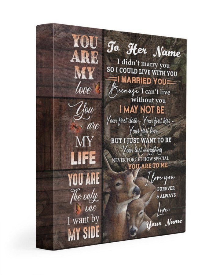 You Are My Love Deer Forest Custom Name Gift For Wife Matte Canvas