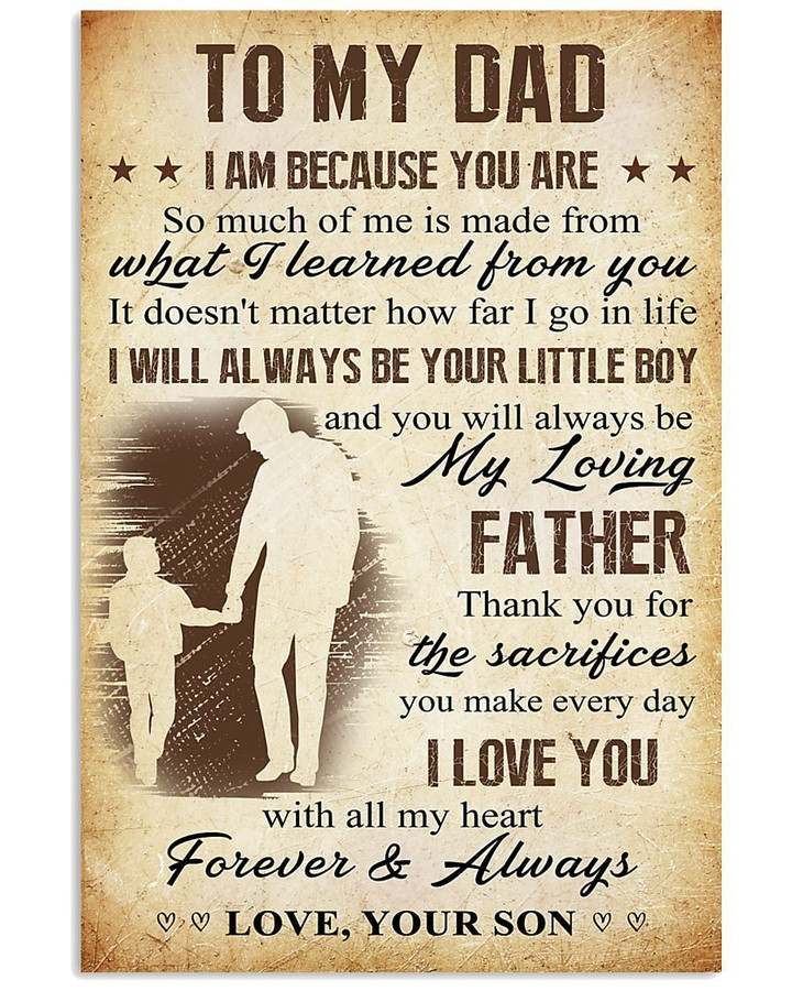 Son Gift For Dad Thank For Your Sacrifices Vertical Poster