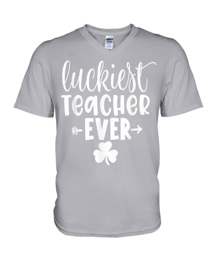 Happy St. Patrick's Day Luckiest Teacher Ever Guys V-neck