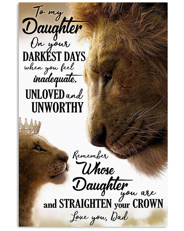 On Your Darkest Days Lion Dad Gift For Daughter Vertical Poster