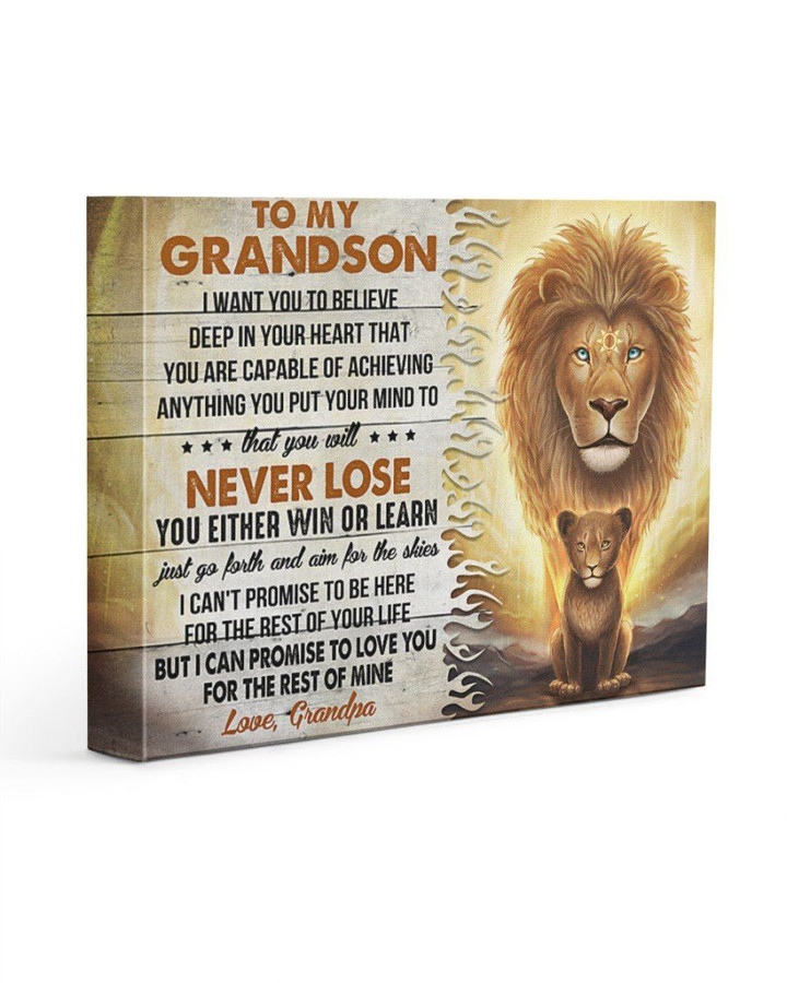 Lion Grandpa Gift For Grandson I Want You Believe Deep In Your Heart Matte Canvas