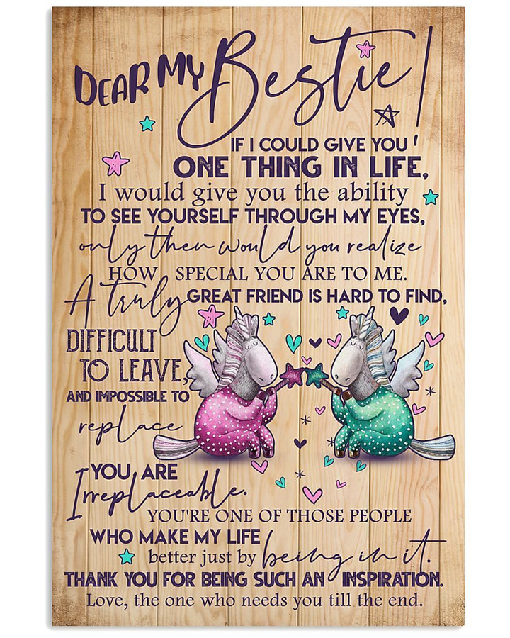 Thank For Being My Inspiration Unicorn Gift For Bestie Vertical Poster