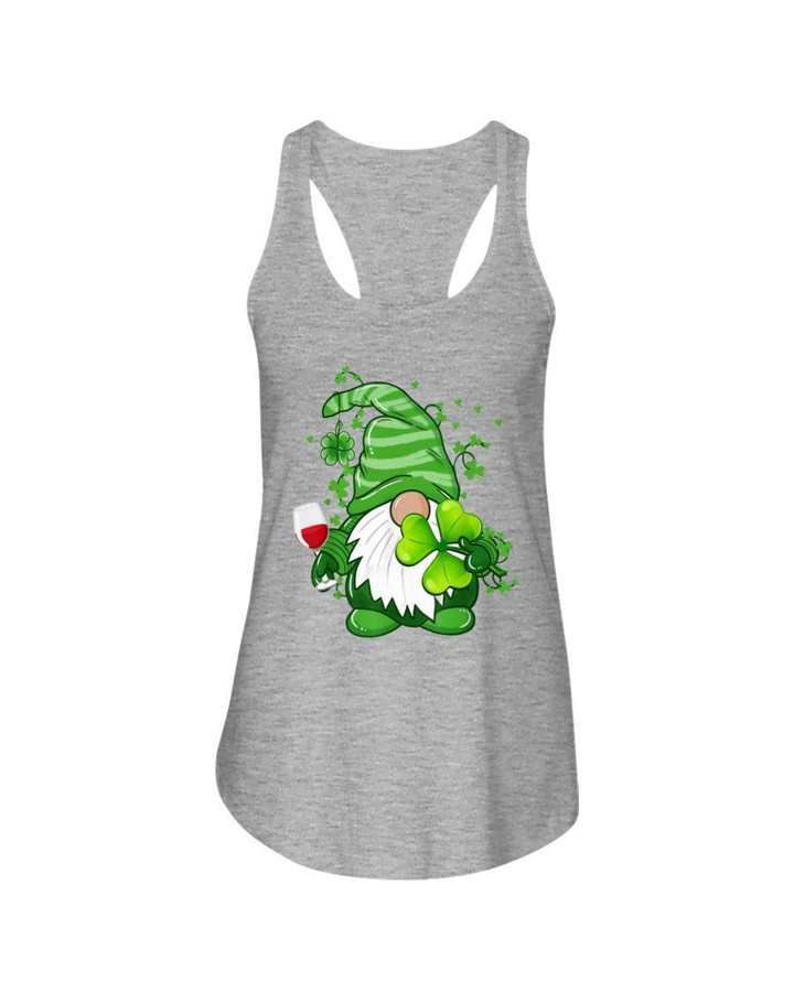Gnome And Wine Shamrock St. Patrick's Day Color Changing Ladies Flowy Tank