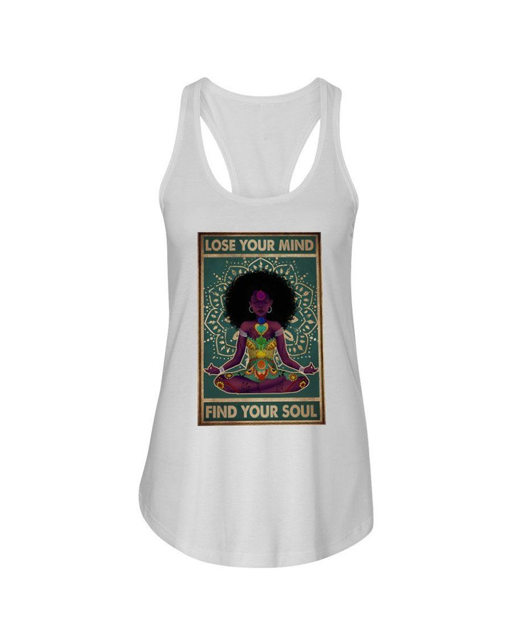 Black Girl Yoga Lose Your Mind Find Your Soul Ladies Flowy Tank