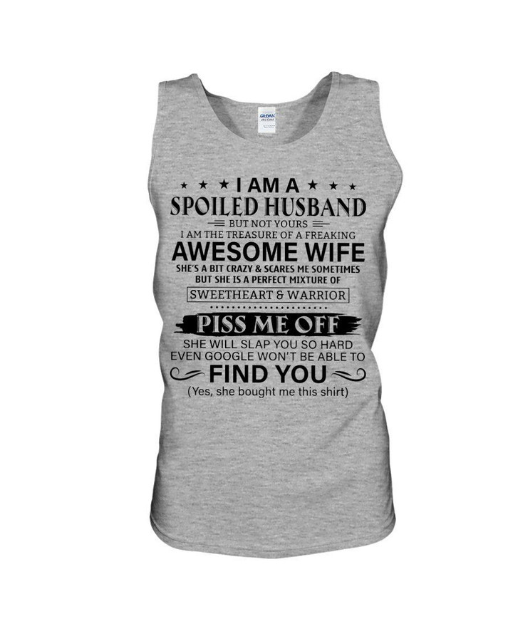 A Spoiled Husband Of Freaking Awesome Wife Gift Unisex Tank Top