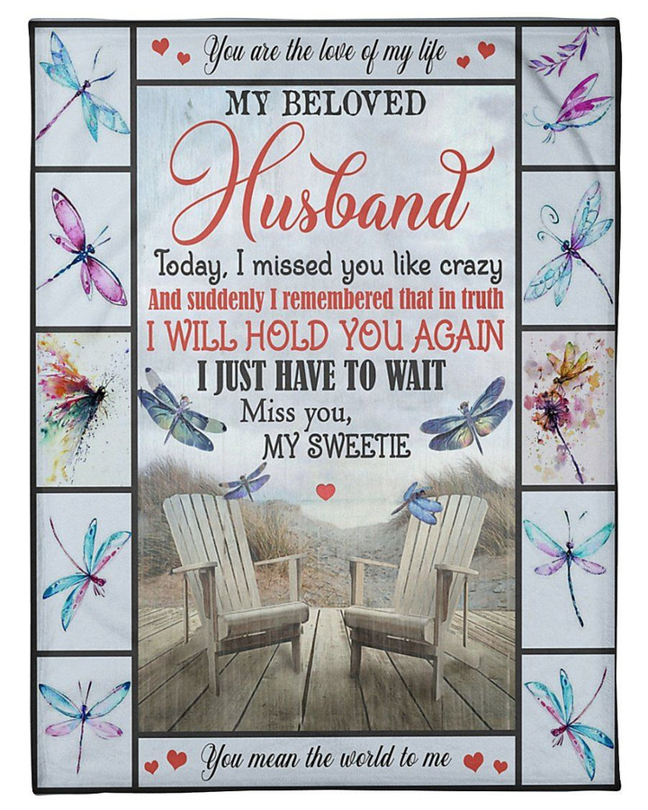 I Will Hold You Again Dragonflies Gift For Husband Sherpa Fleece Blanket