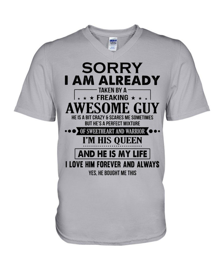 He Is My Wife Gift For Family Guys V-neck