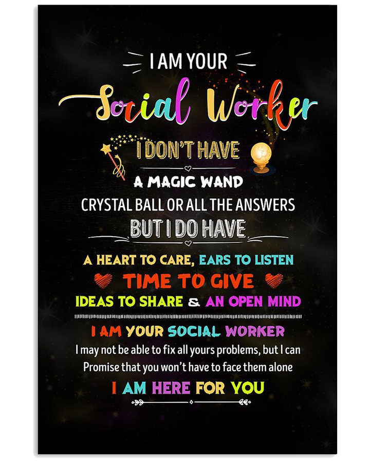 I Am Your Social Worker A Heart To Care Vertical Poster