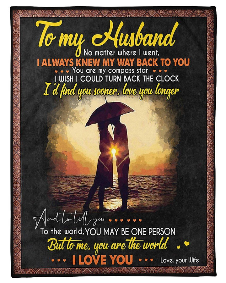 Under Umbrella Love You Longer Gift For Husband Sherpa Fleece Blanket