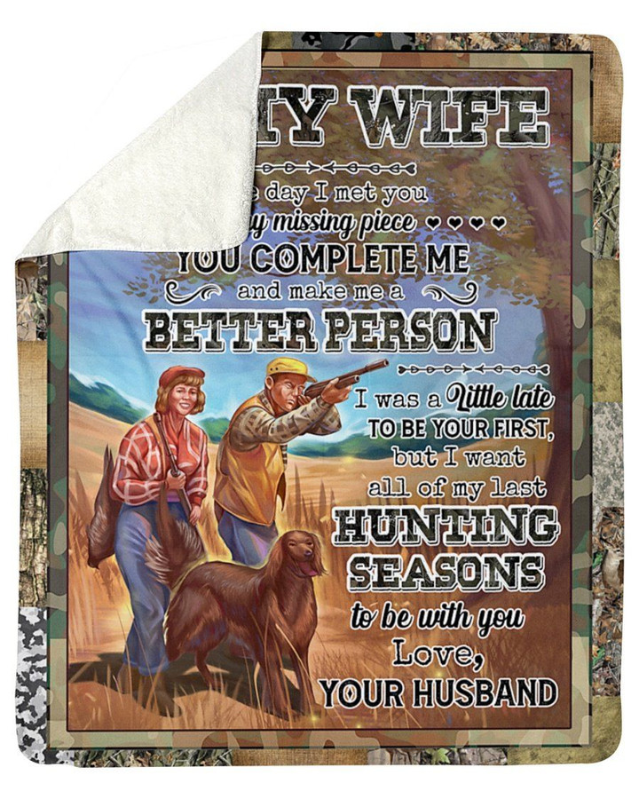 The Day I Met You Hunting Gift For Wife Sherpa Fleece Blanket