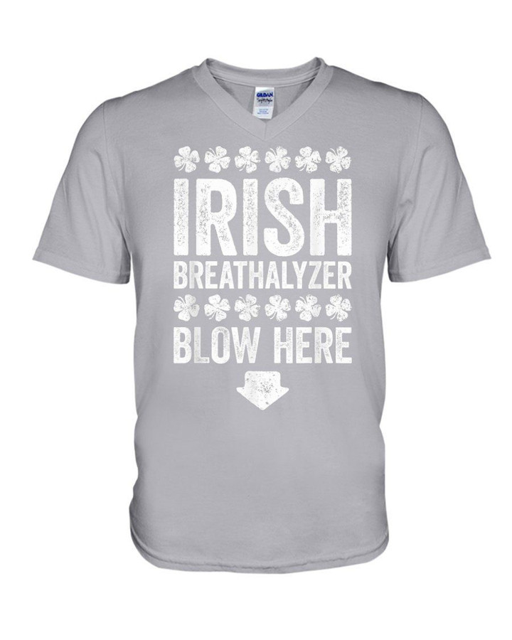 Irish Breathalyzer Blow Here Happy St. Patrick's Day Guys V-neck