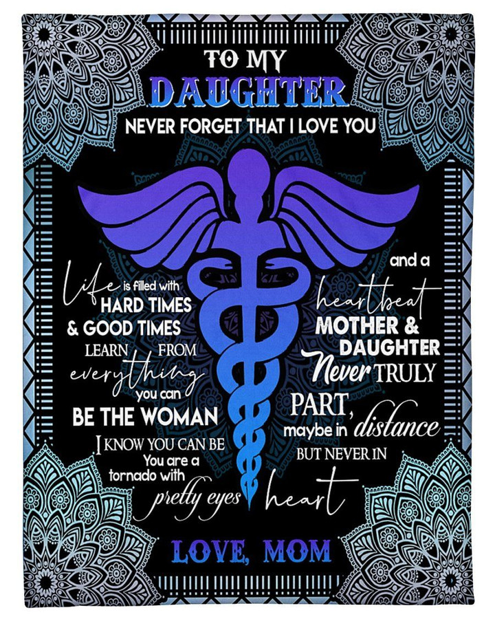 Medical Symbol Gift For Nurse Daughter Never Truly Part Maybe In Distance Sherpa Fleece Blanket