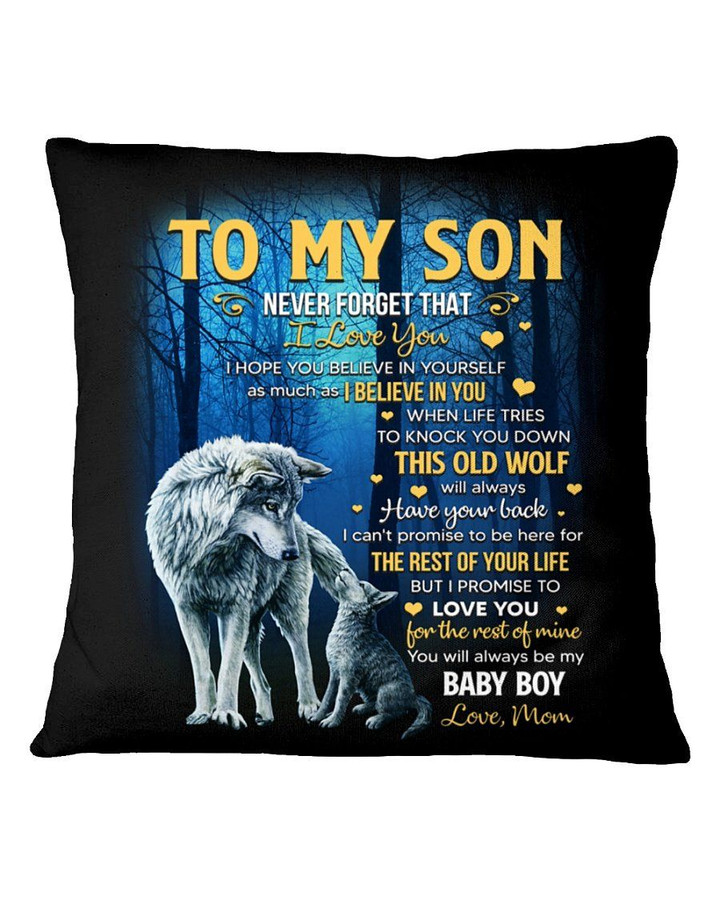 Mom Gift For Son Wolf Deep Forest Love You Pillow Cover