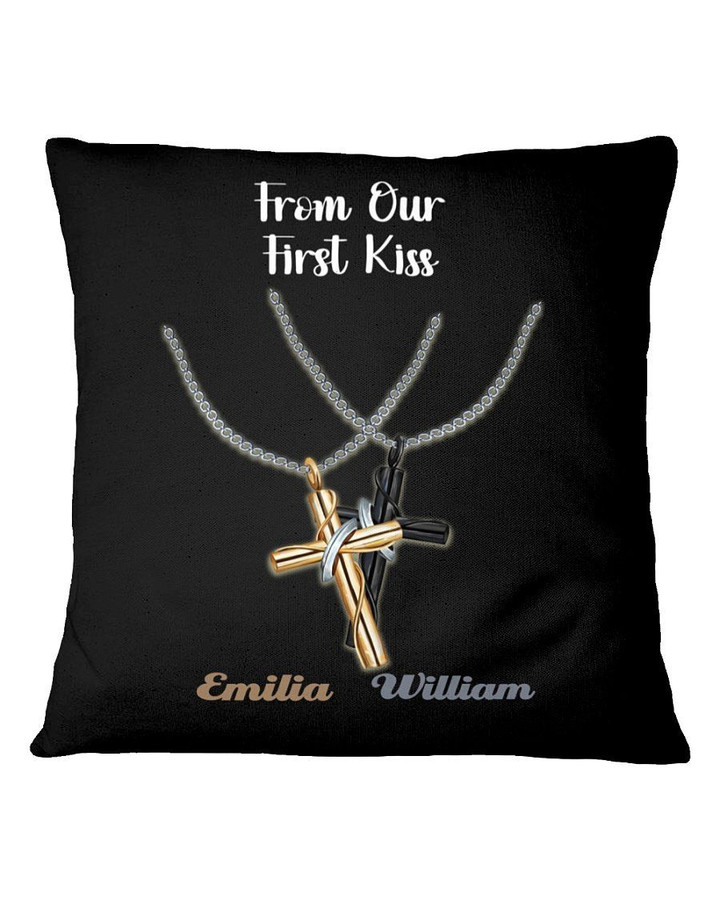 Crosses From Our First Kiss Custom Name Gift For Girlfriend Pillow Cover